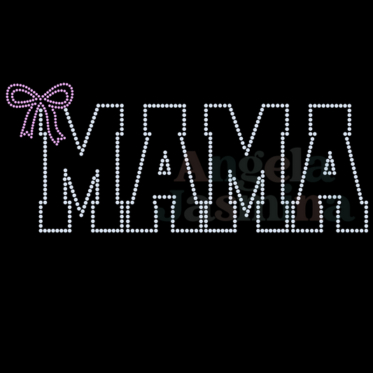 Pink Bow Mama SPANGLE Transfer