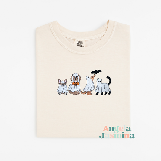 Halloween Animals Embroidered Comfort Colors Shirt