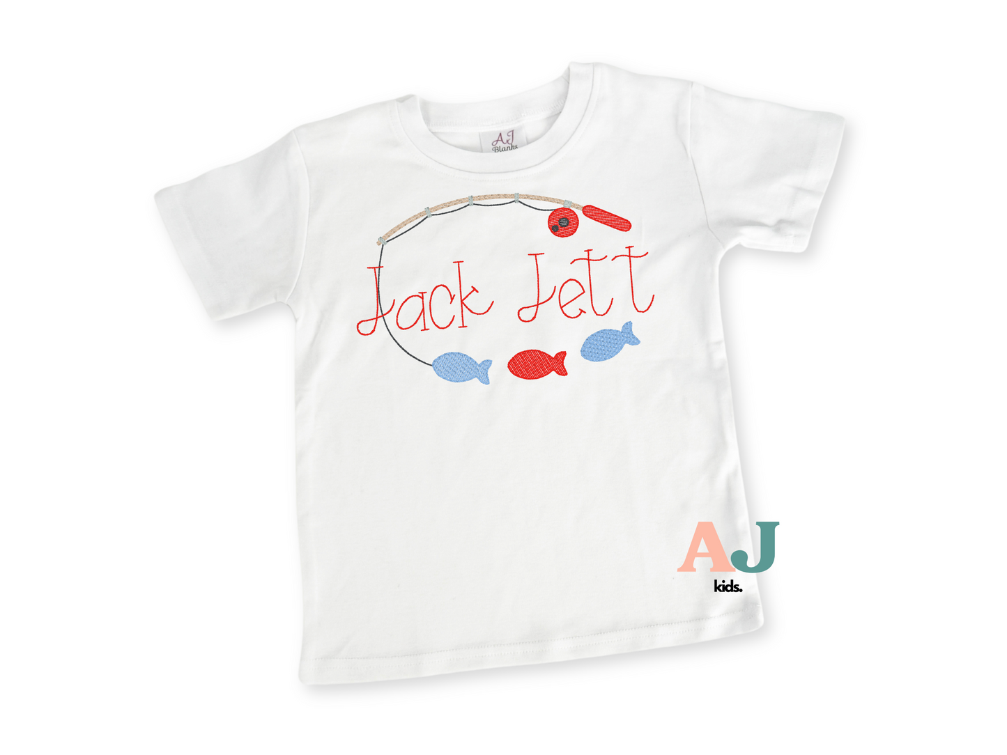 Boys Personalized Fishing Embroidered Shirt
