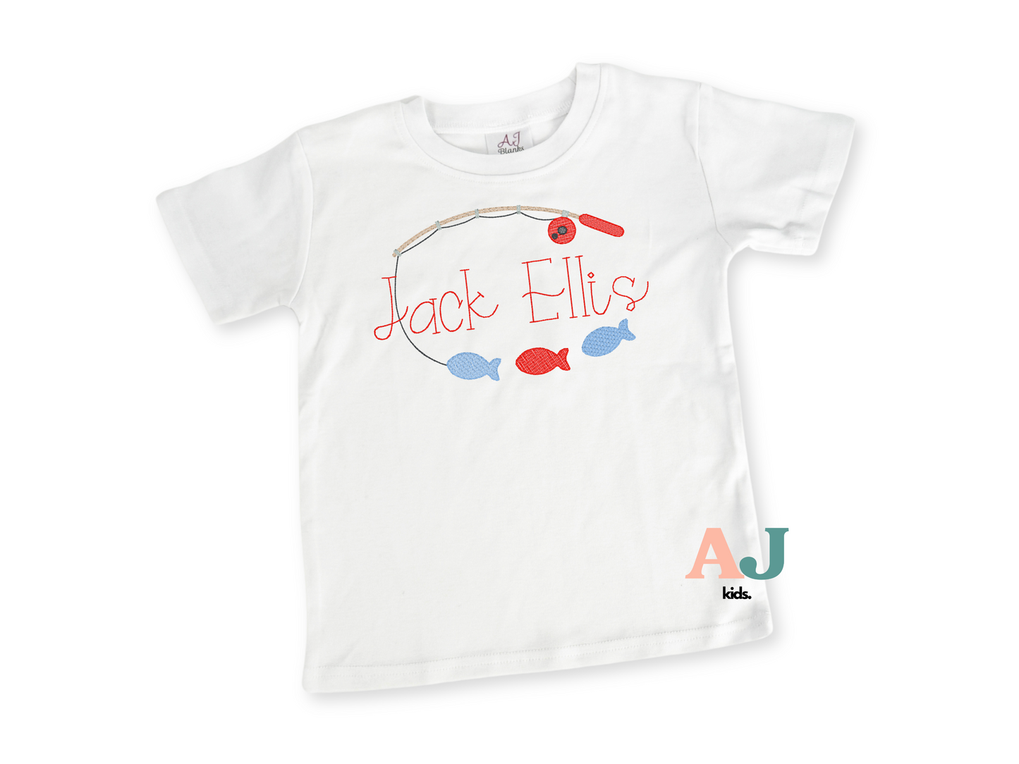 Boys Personalized Fishing Embroidered Shirt
