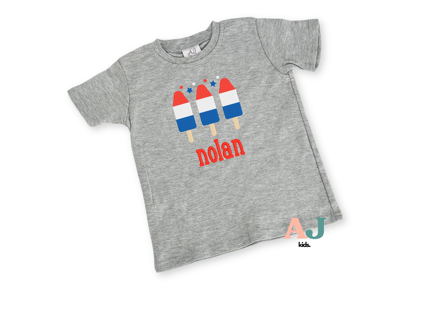 4th of July Popsicle Personalized Embroidered Shirt