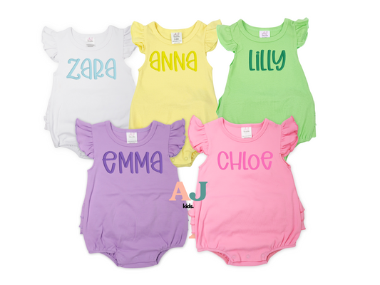 Personalized Embroidered Ruffle Bum Bubble