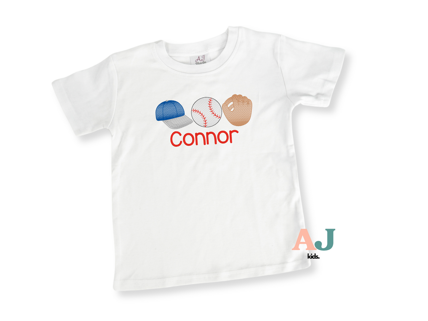 Boys Personalized Baseball Embroidered Shirt