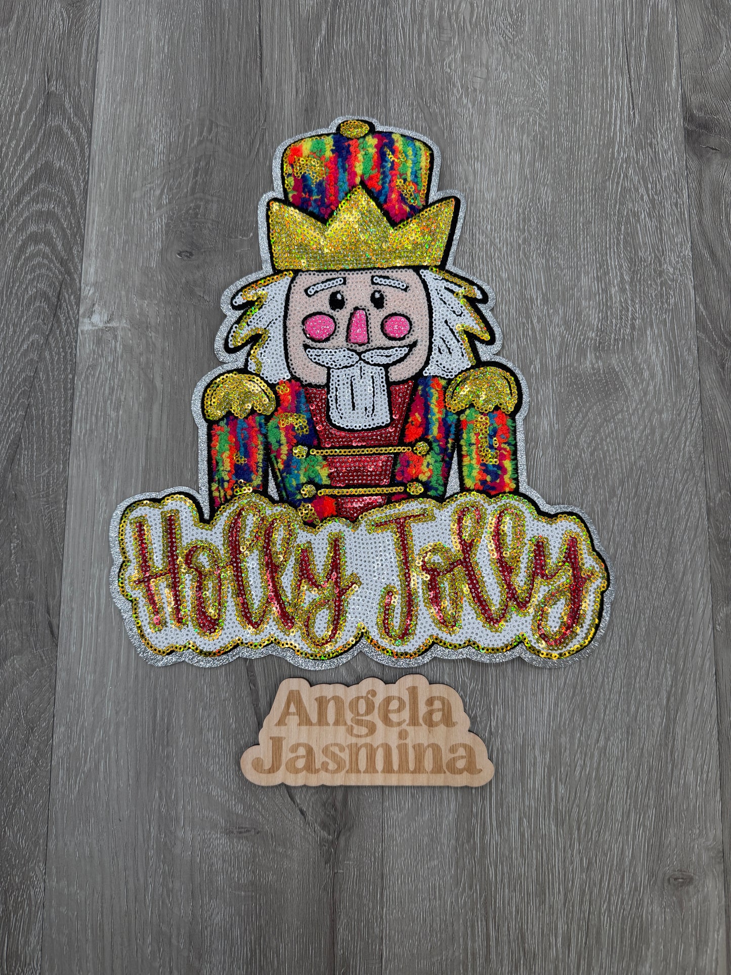 Holly Jolly Nutcracker Sequins Patch
