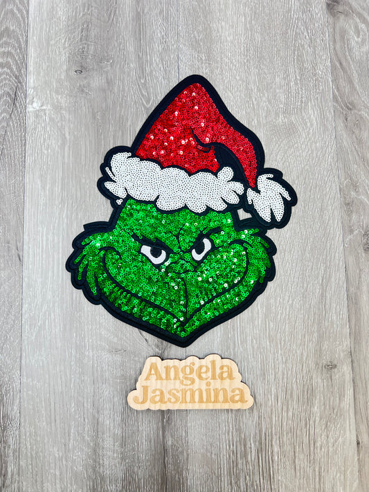 Green Monster Sequins Patch