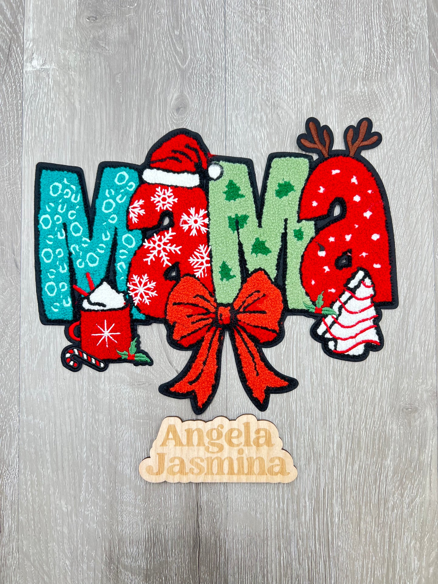 Mama Christmas Chenille Patch