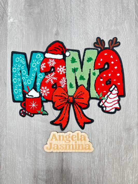 Mama Christmas Chenille Patch