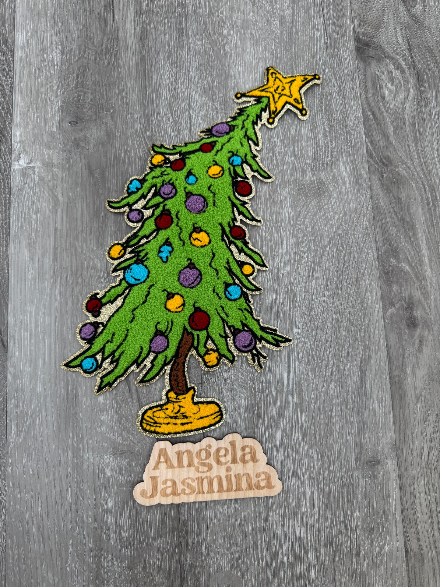 Crooked Christmas Tree Chenille Patch