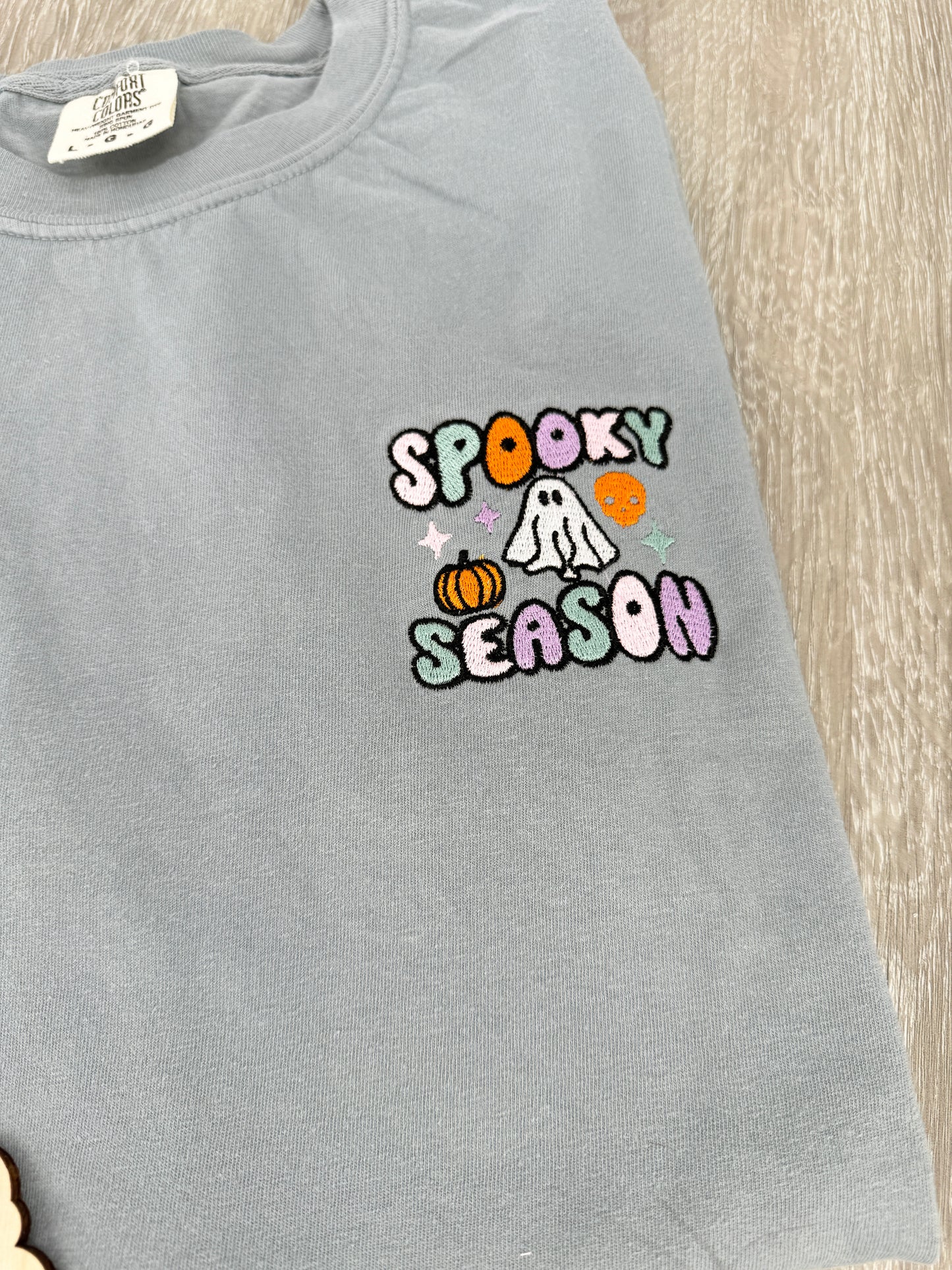Spooky Season Embroidered Comfort Colors Tee