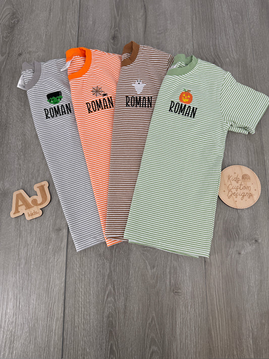 Monogram Me: Unisex Stripe Halloween Tee