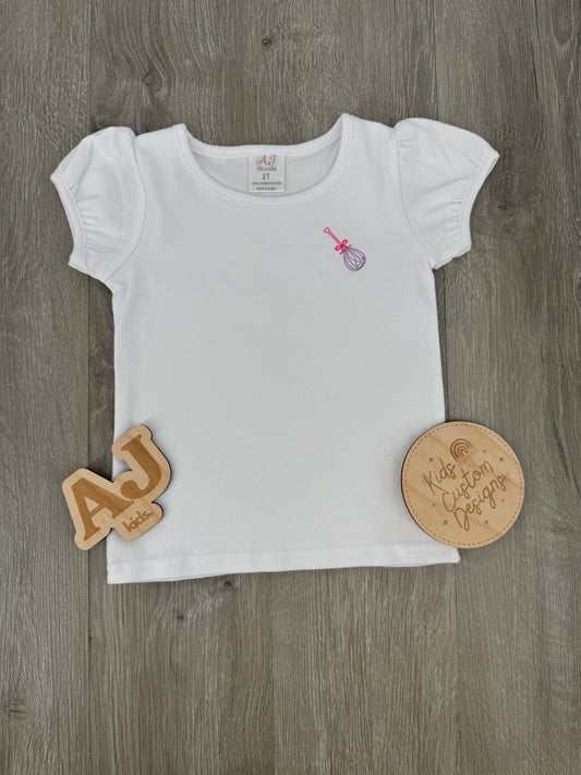 Girls Embroidered Baking Whisk Shirt