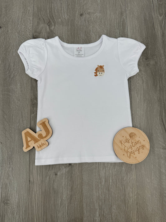 Girls Embroidered Horse Shirt
