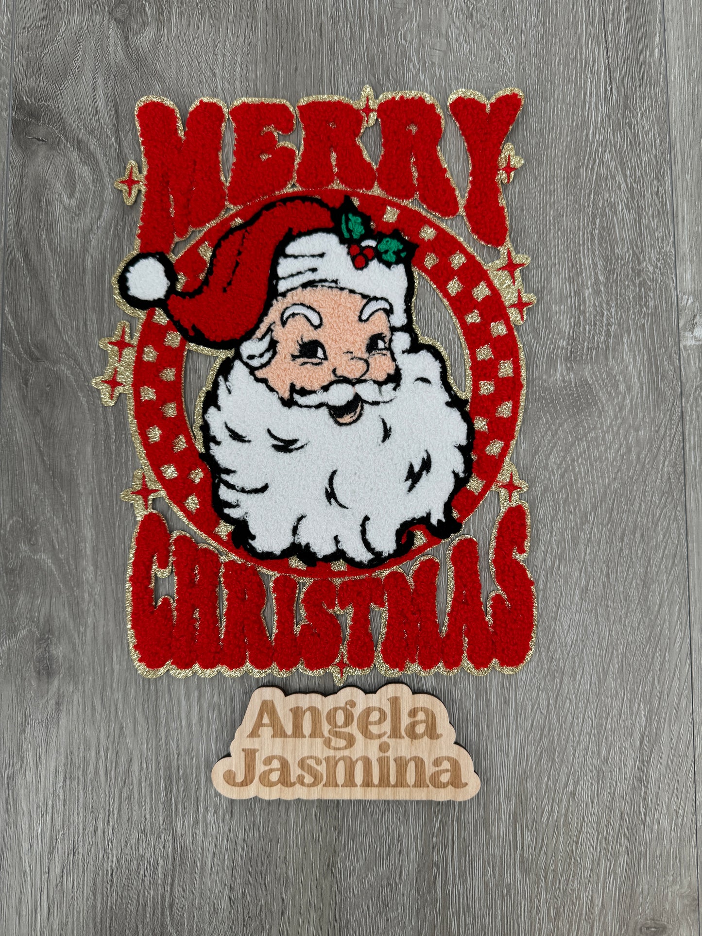 Merry Christmas Santa Chenille Patch