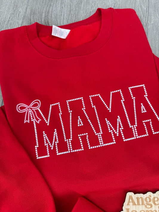 Red Bling Mama Bow Sweatshirt