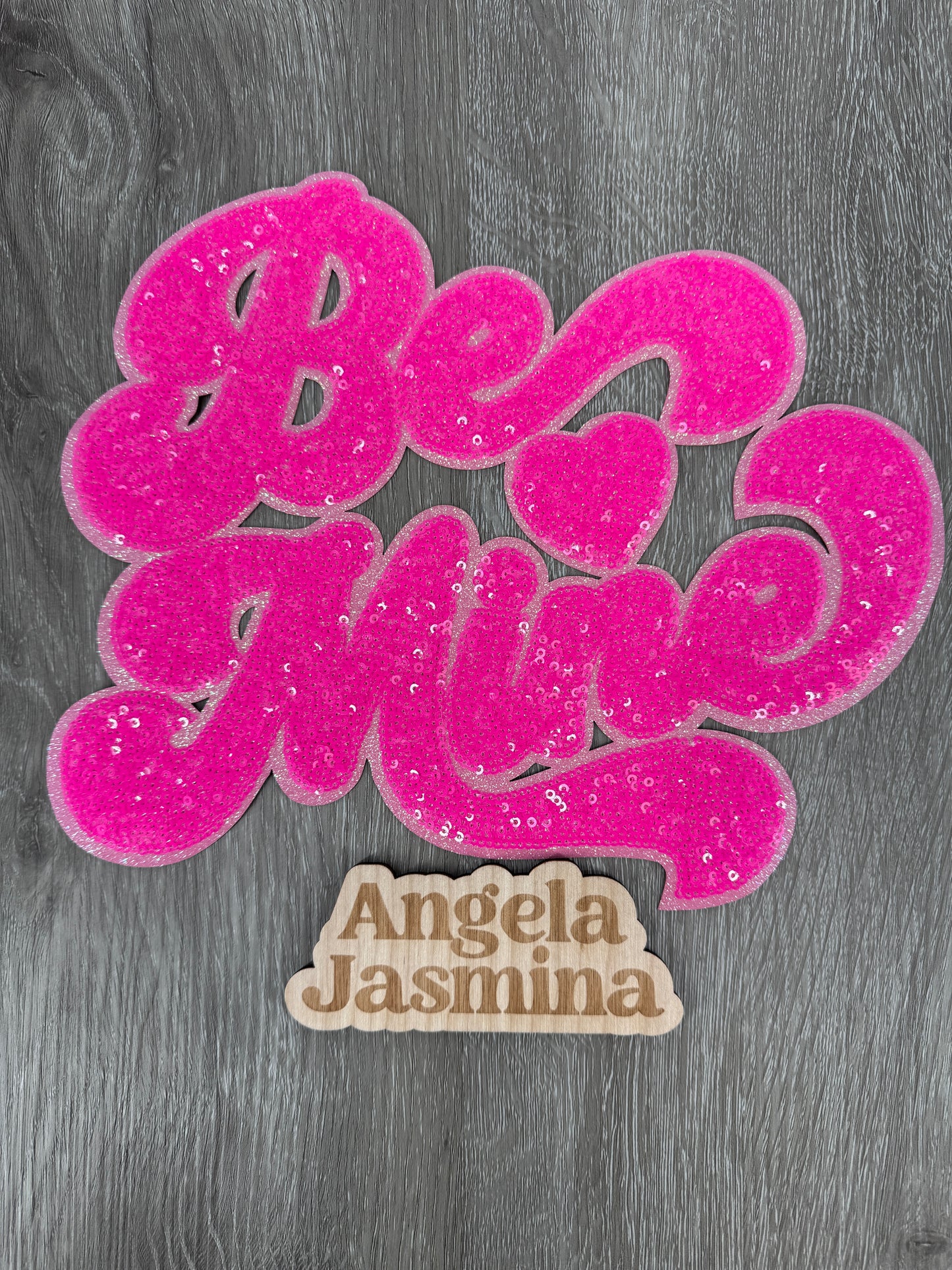 Hot Pink Be Mines Sequins Patch