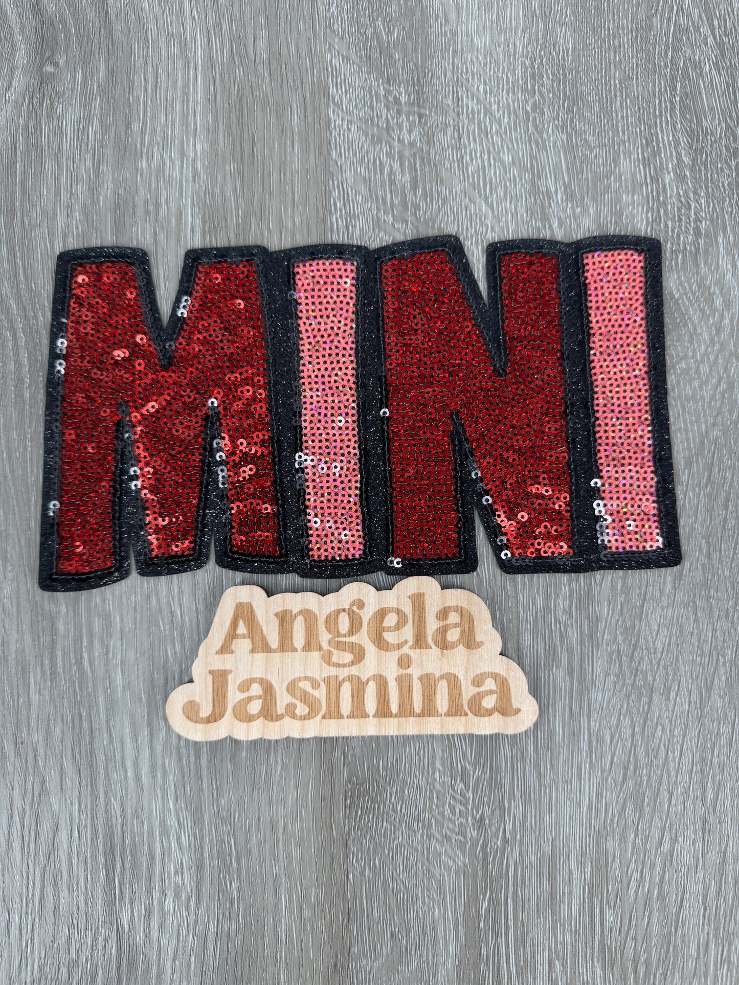 KIDS Red Pink Mini Sequins Patch