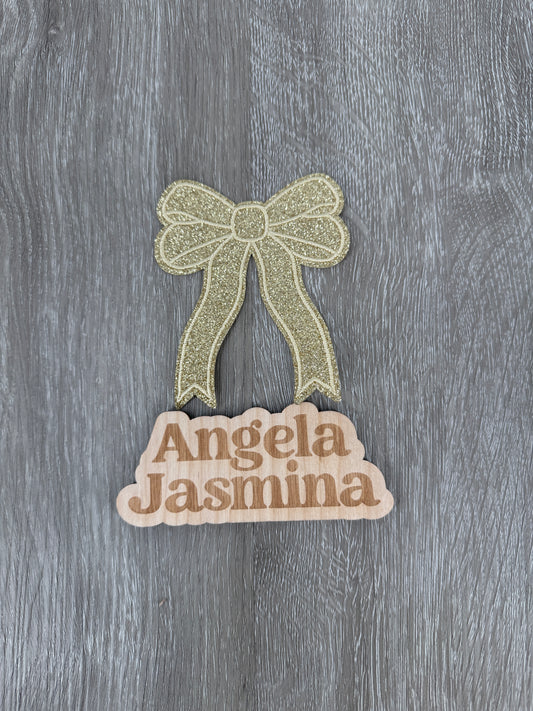 Gold Glitter Mini Bow Patch 4 inch