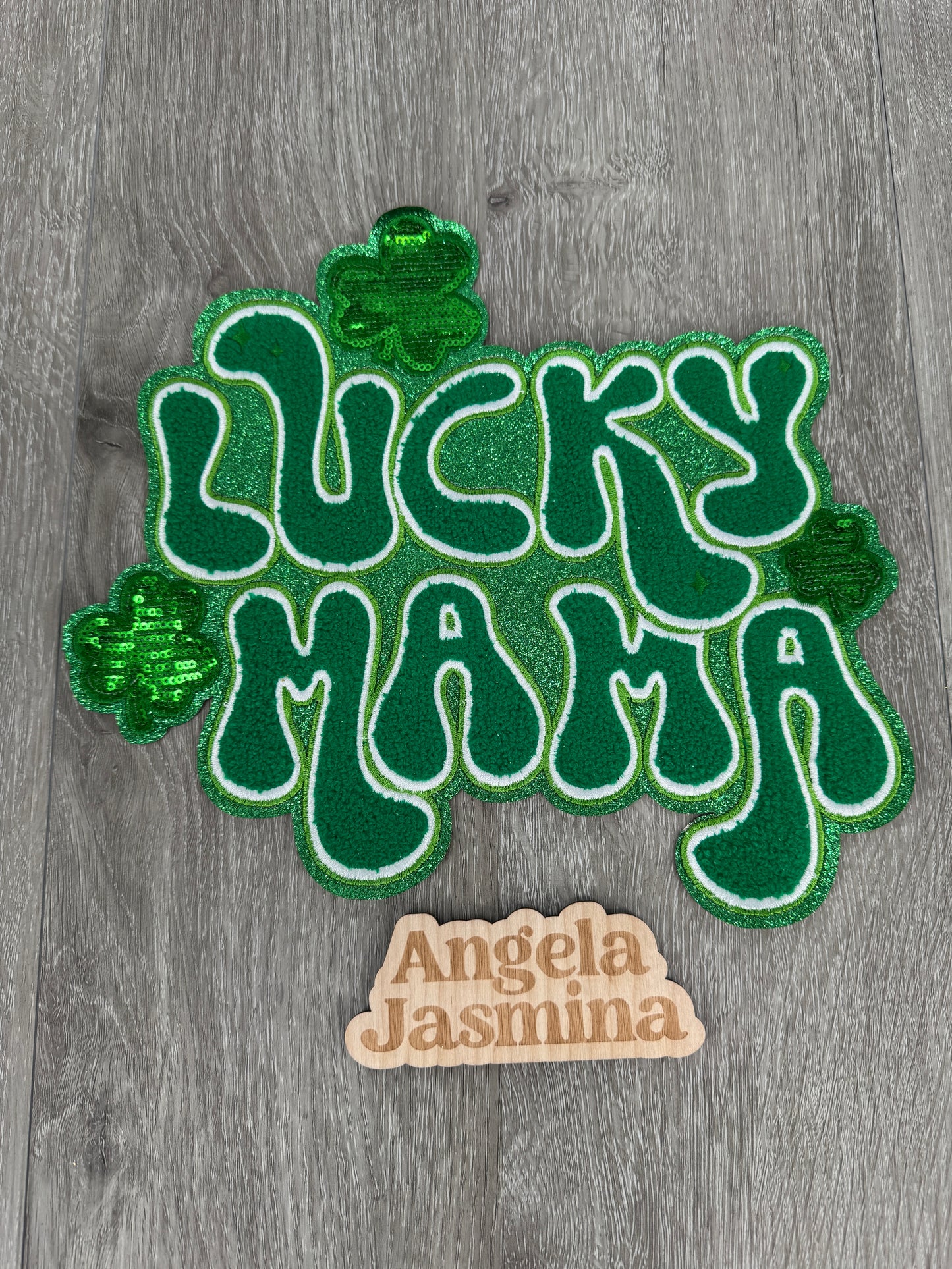 Lucky Mama Sequins Chenille and Sequins Patch