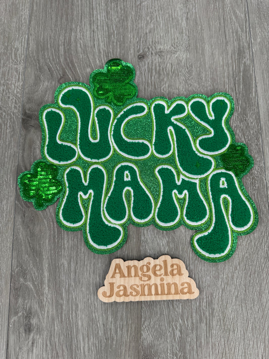 Lucky Mama Sequins Chenille and Sequins Patch