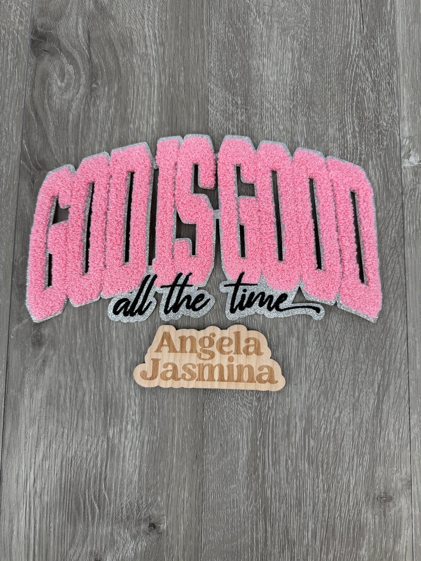 Pink God is Good All the Time Chenille Patch