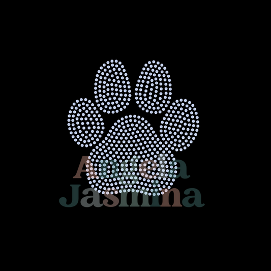 Paw Print 5 INCH SINGLE Custom Color SPANGLE Transfer