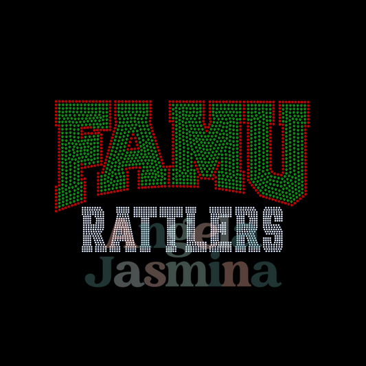 FAMU Rattlers Curved Spangle Transfer