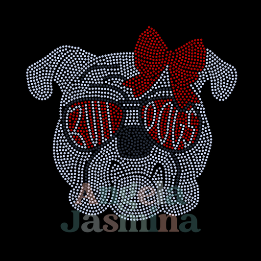 Bulldog Bow Spangle Transfer Custom Color