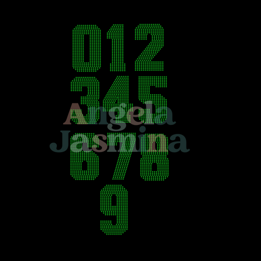 Custom NUMBER Single Color SPANGLE Transfer