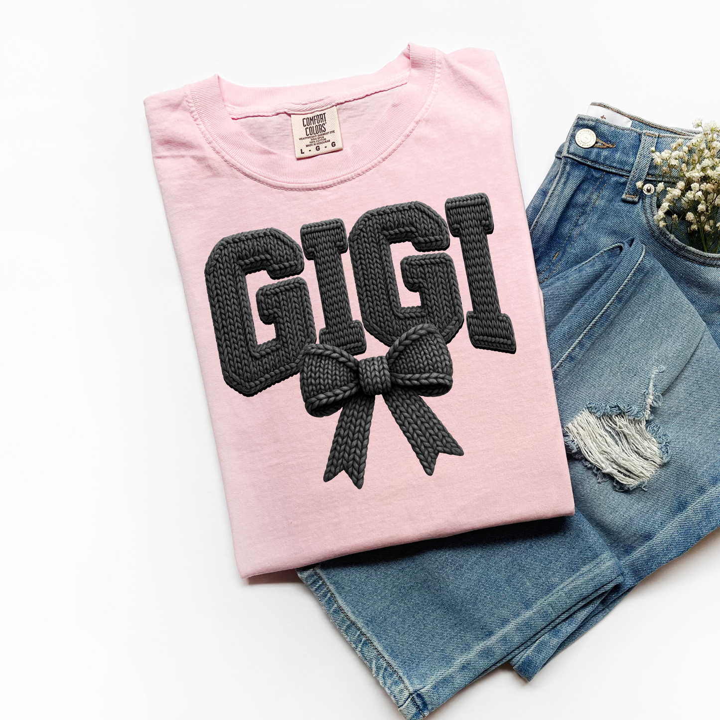 ADULT GIGI Black Yarn DTF TRANSFER