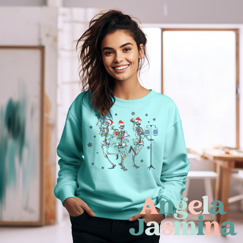 Skeleton Christmas Nurse Sweatshirt