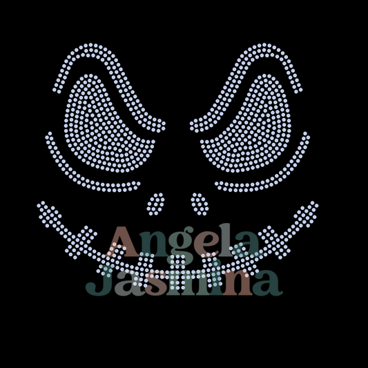 Skeleton Face SPANGLE BLING Transfer