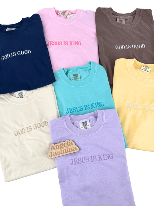 Embroidered Faith Based Comfort Colors Shirt