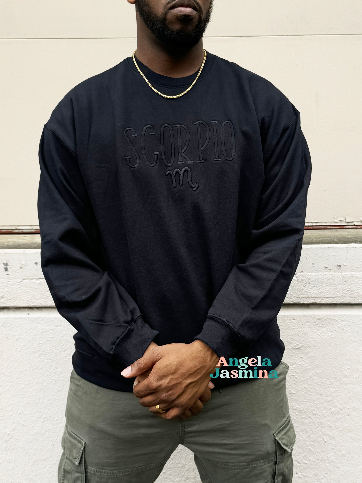 Zodiac 3D Embroidered Crewneck Sweatshirt