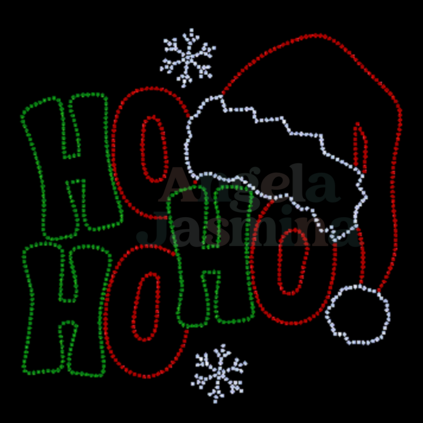 Ho Ho Ho SPANGLE BLING Transfer