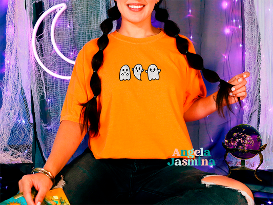 Cute Spooky Ghost Embroidered Tee