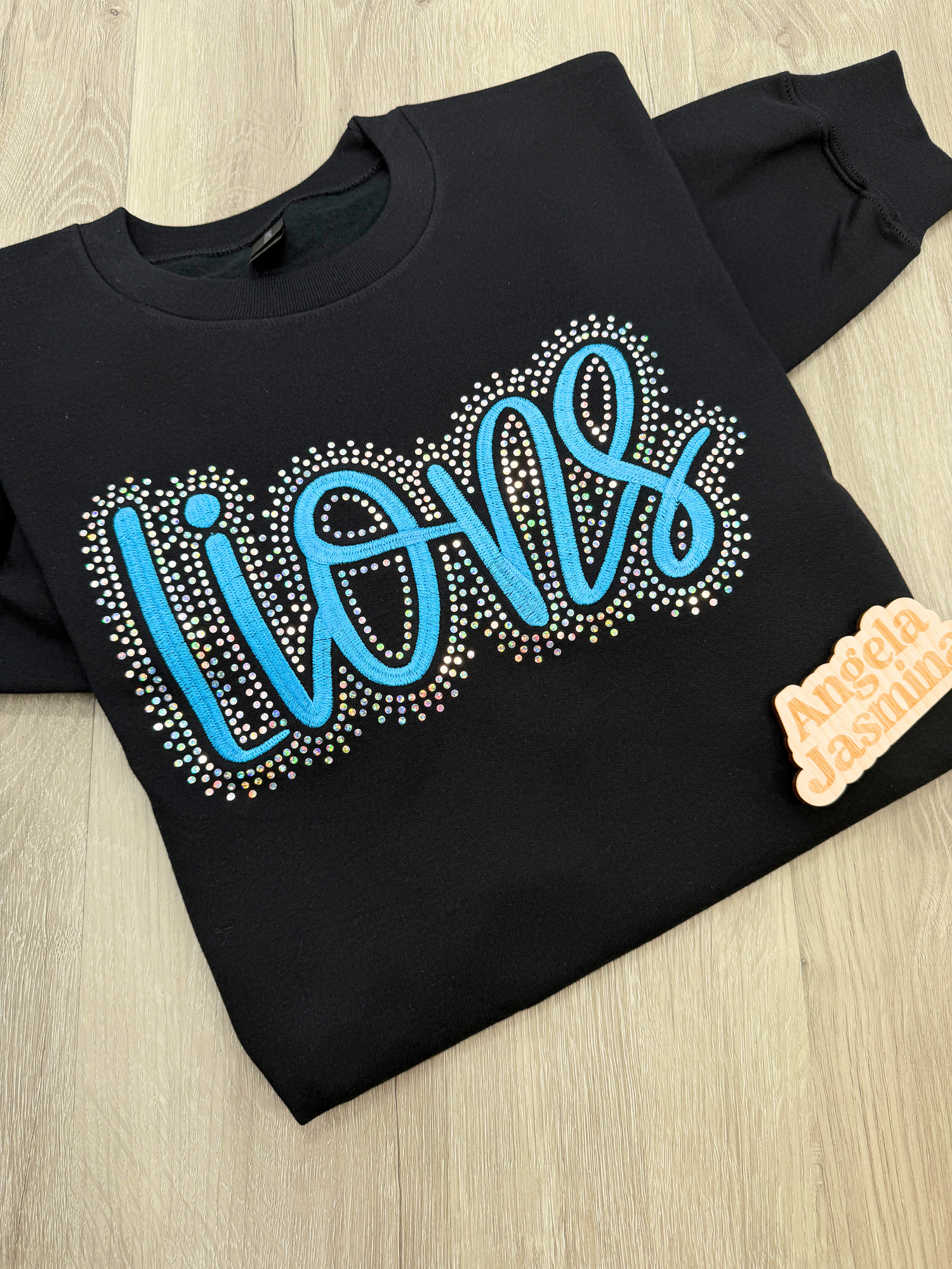 Custom Lions Embroidered & Bling Sweatshirt