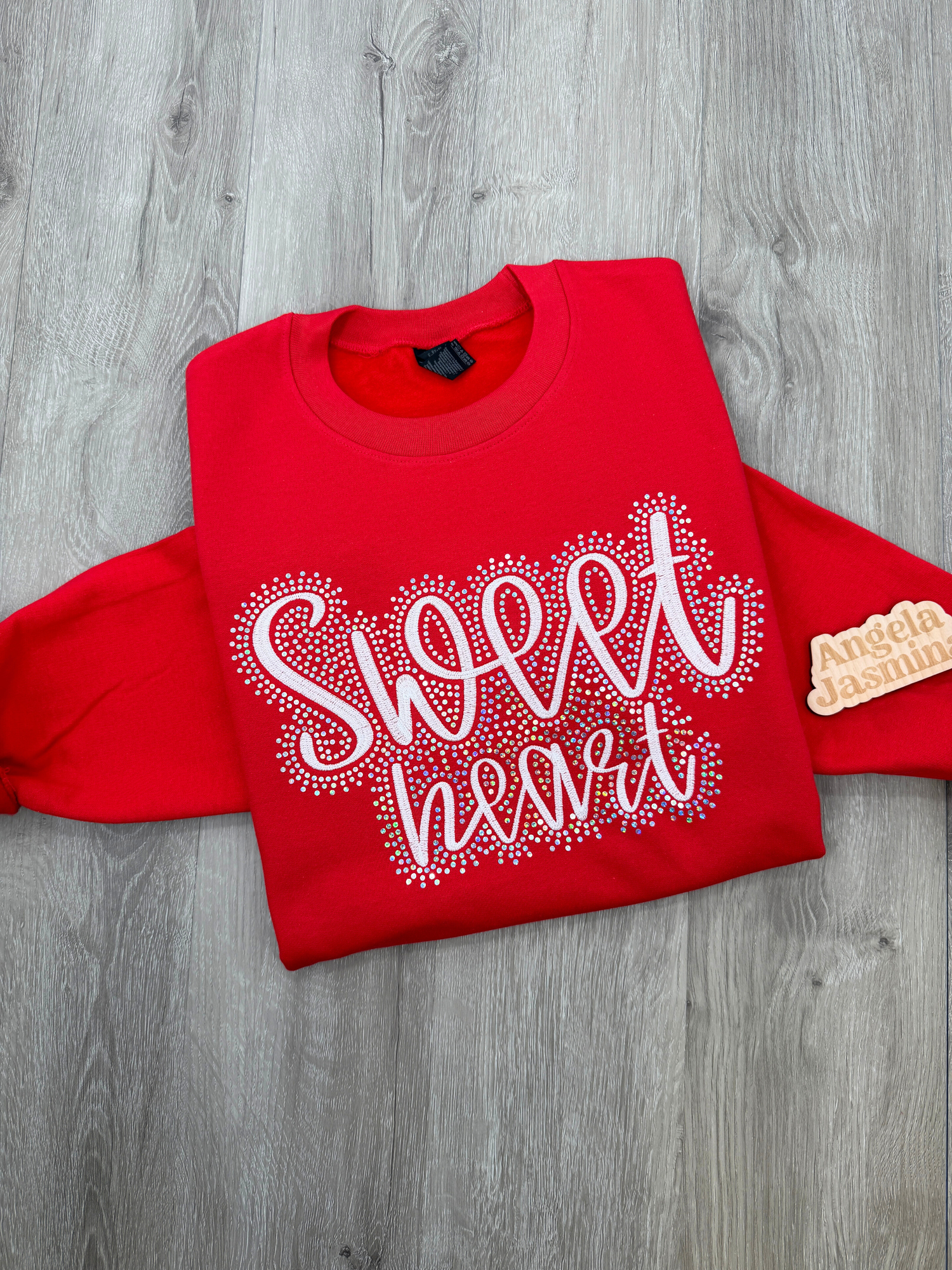 Sweet Heart Bling and Embroidered Sweatshirt
