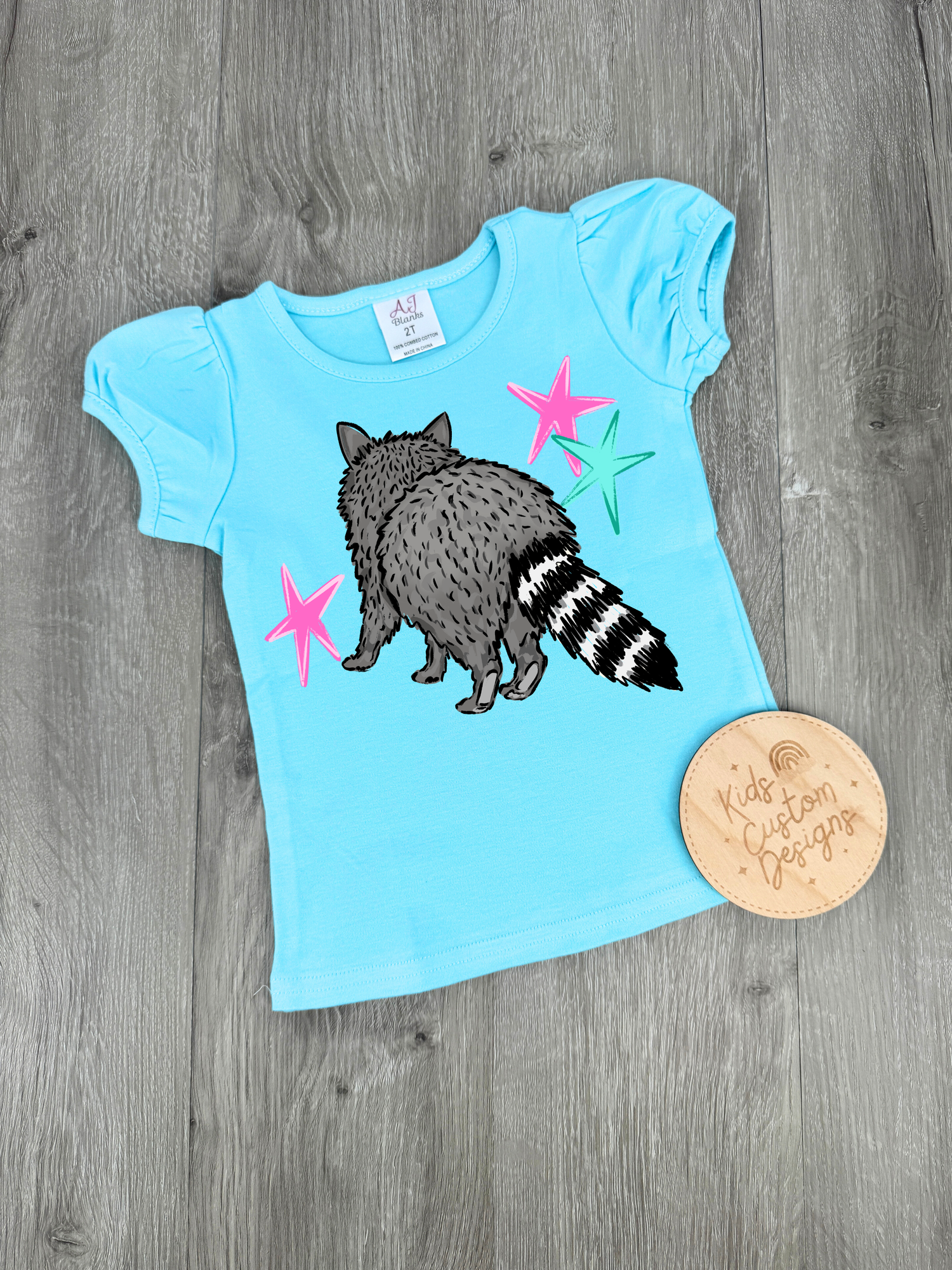 KIDS Raccoon back DTF Transfer