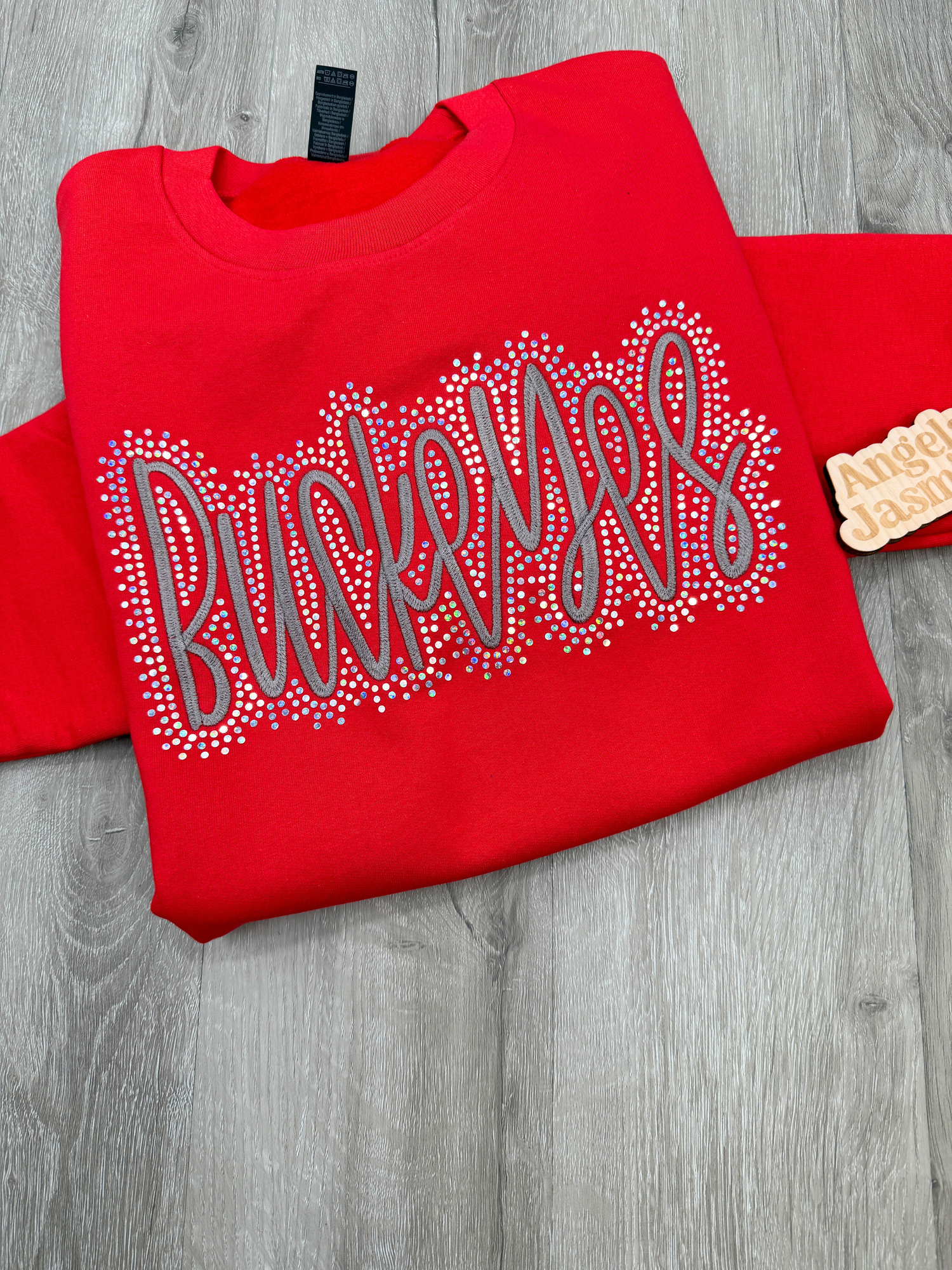 Custom Buckeyes Embroidered & Bling Sweatshirt