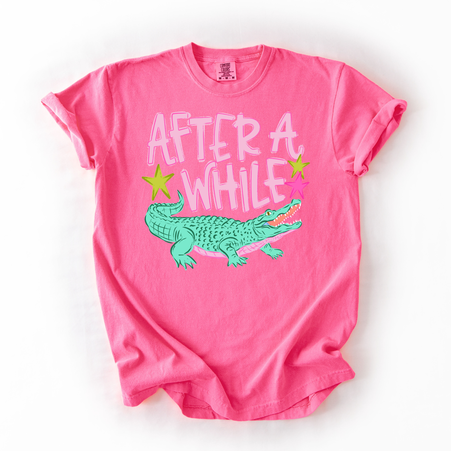 Later Gator.. After A While Crocodile font & back comfort colors tee