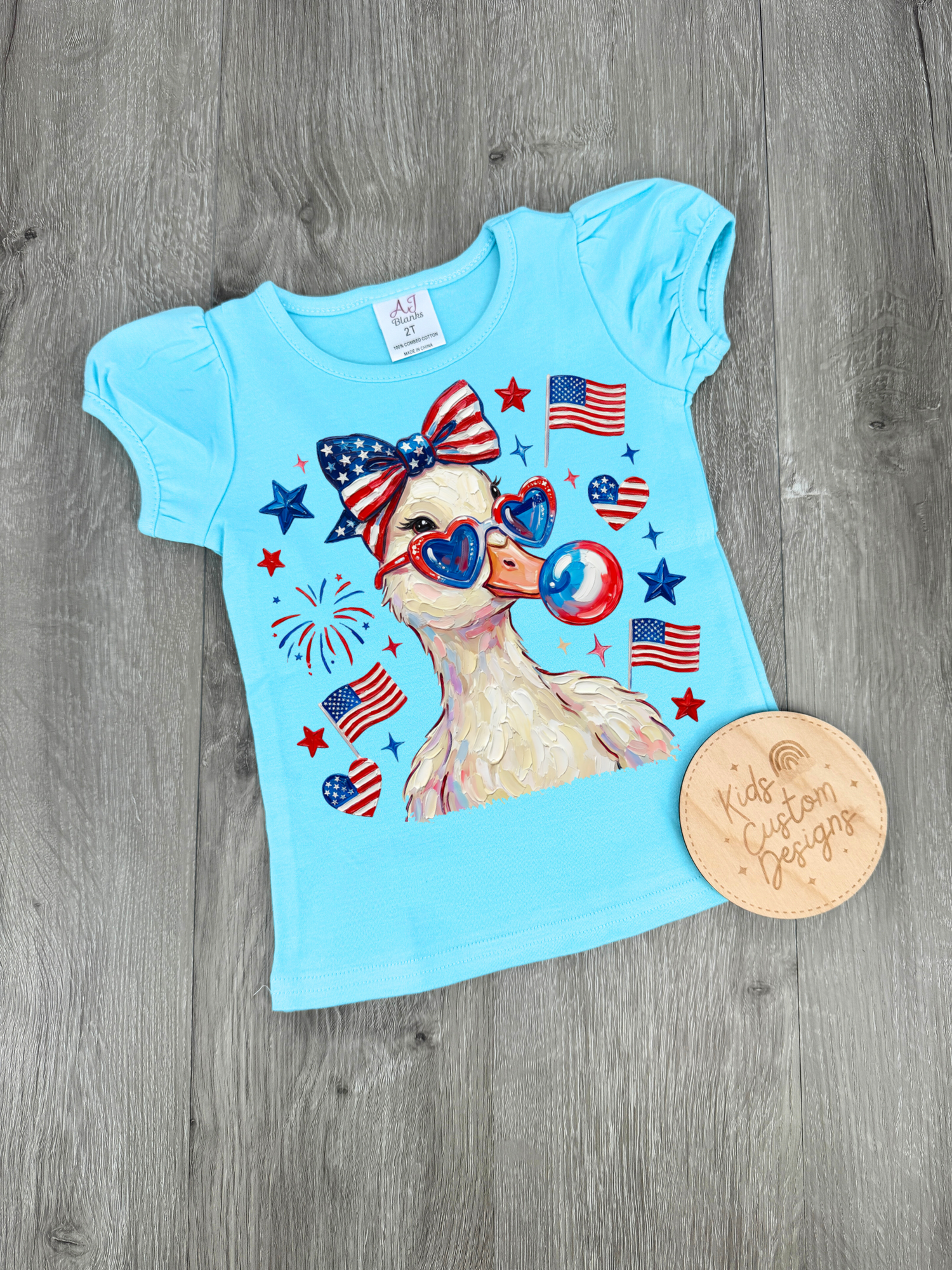 KIDS Patriotic Duck with Sunglasses DTF Transfer