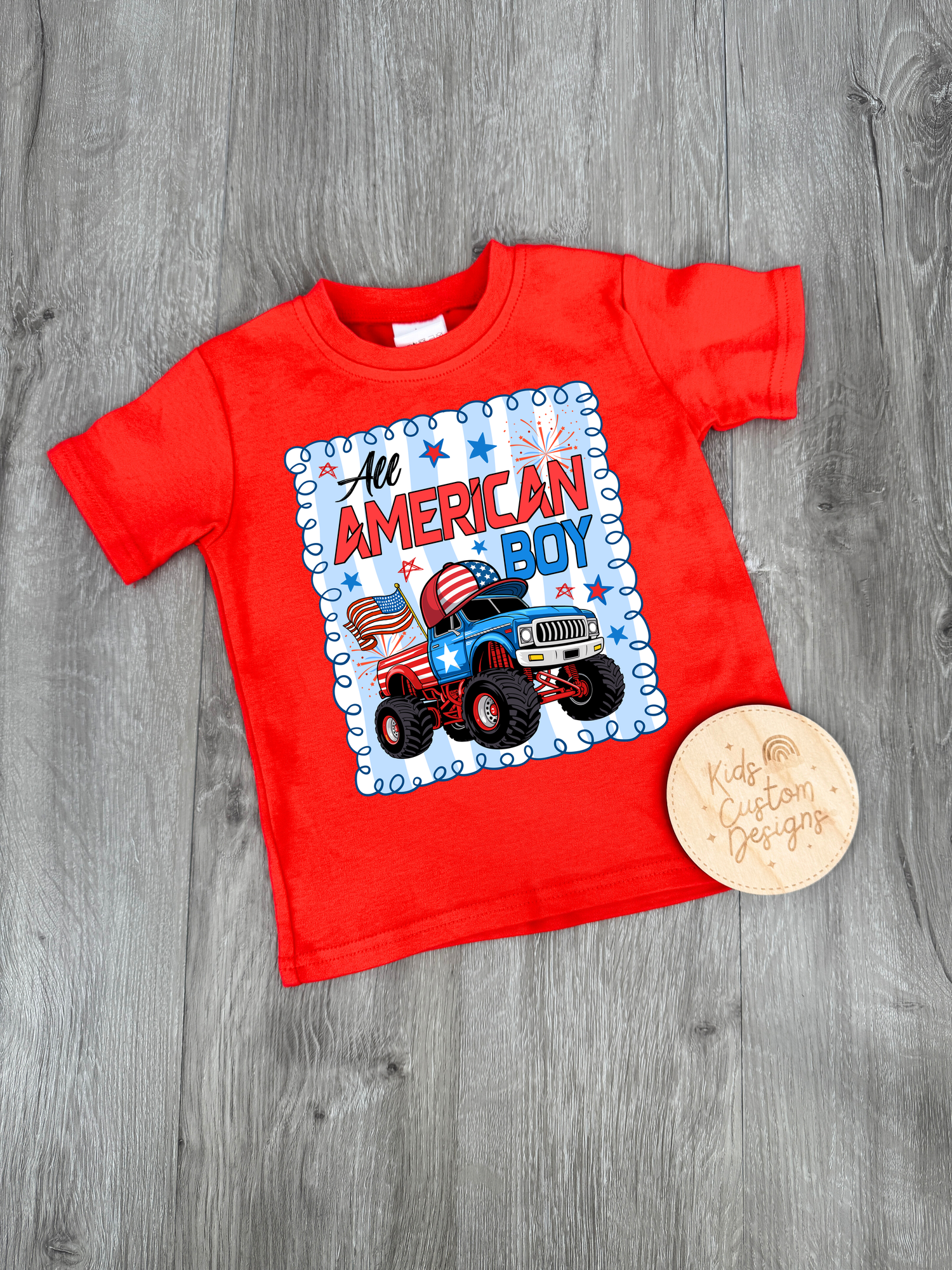KIDS All American Boy with Truck DTF Transfer