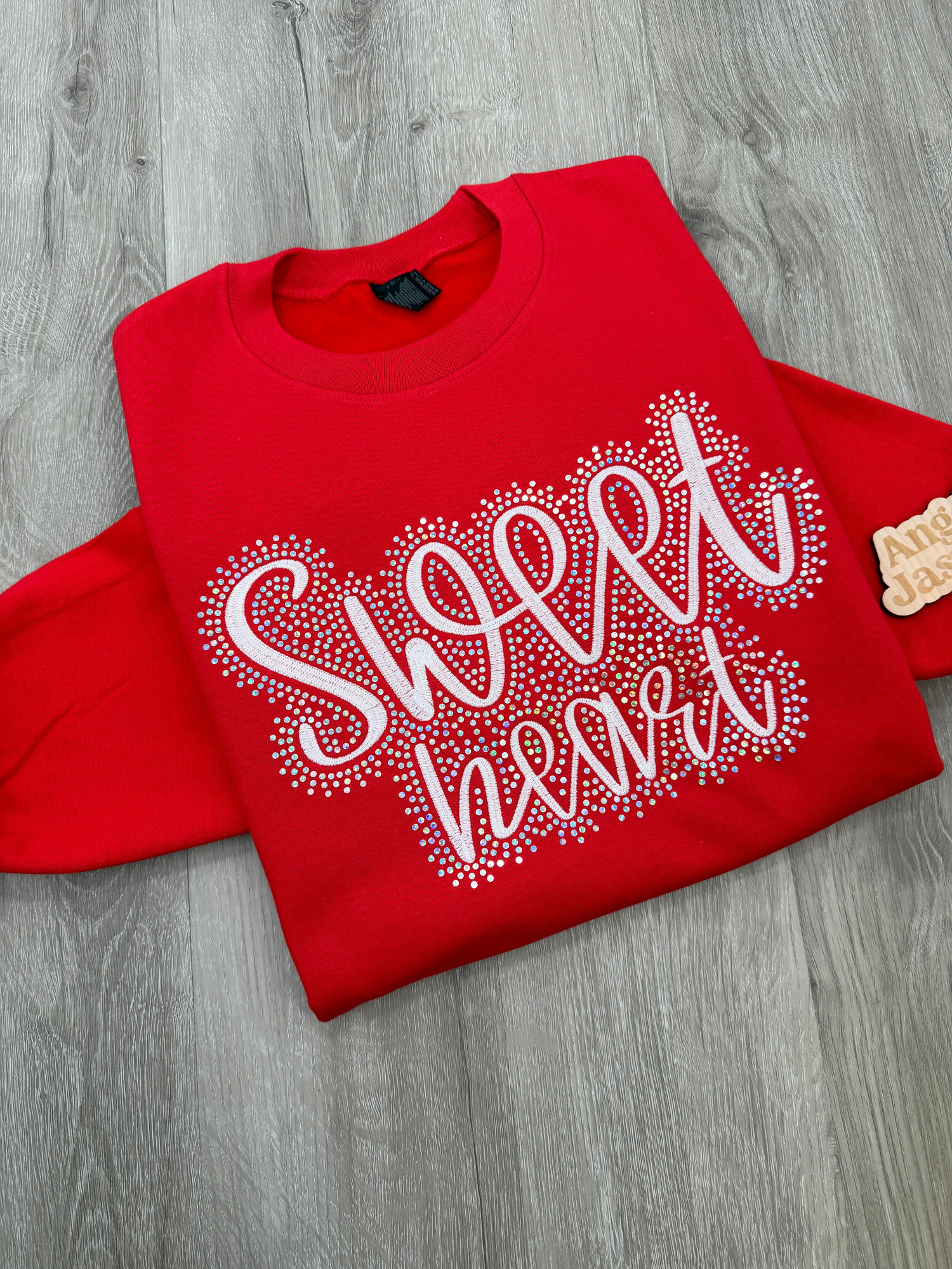 Sweet Heart Bling and Embroidered Sweatshirt