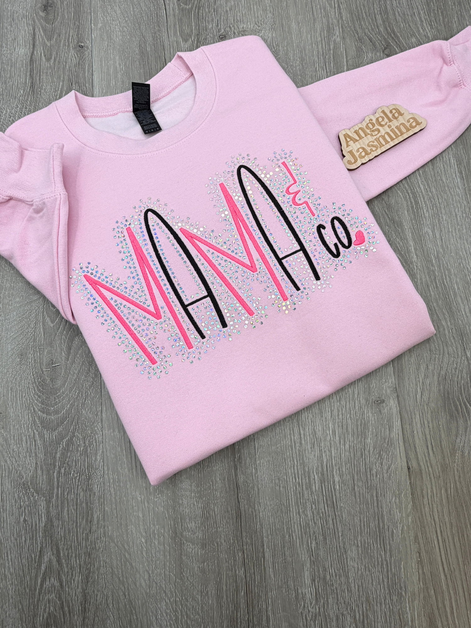 Custom Mama & Co. Embroidered & Bling Sweatshirt