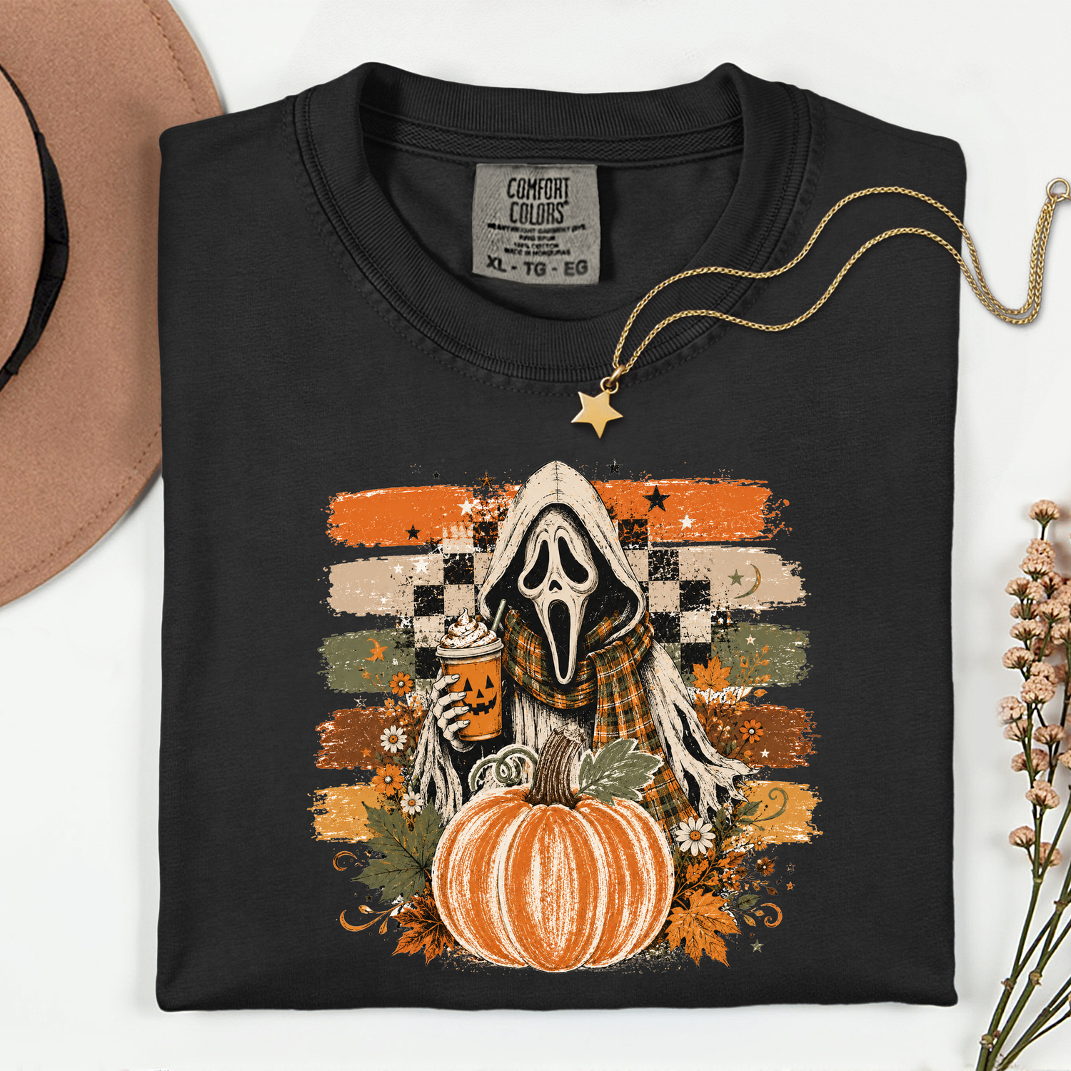 Scream Ghost with Coffee 11 inch DTF TRANSFER