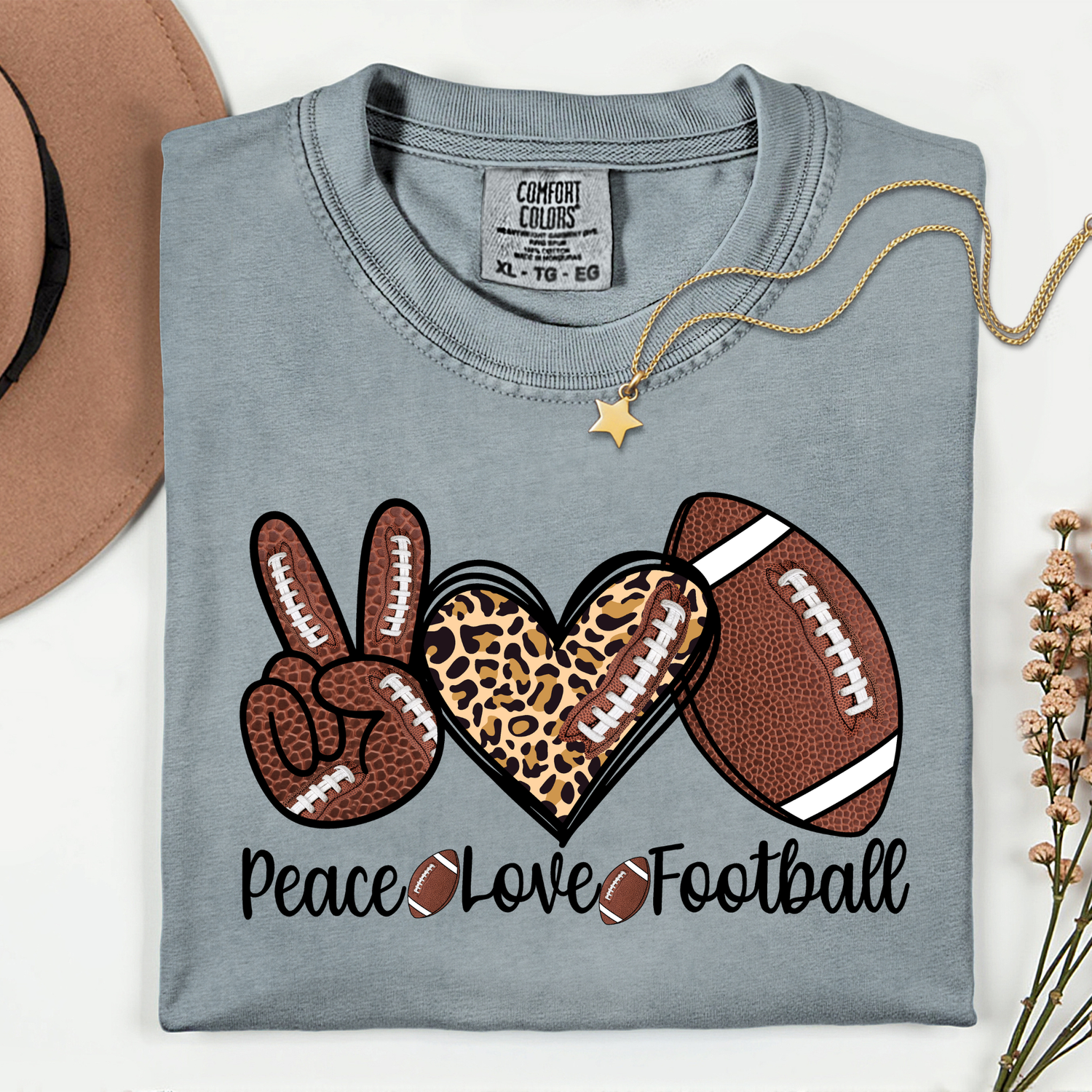 ADULT Peace Love Football DTF TRANSFER