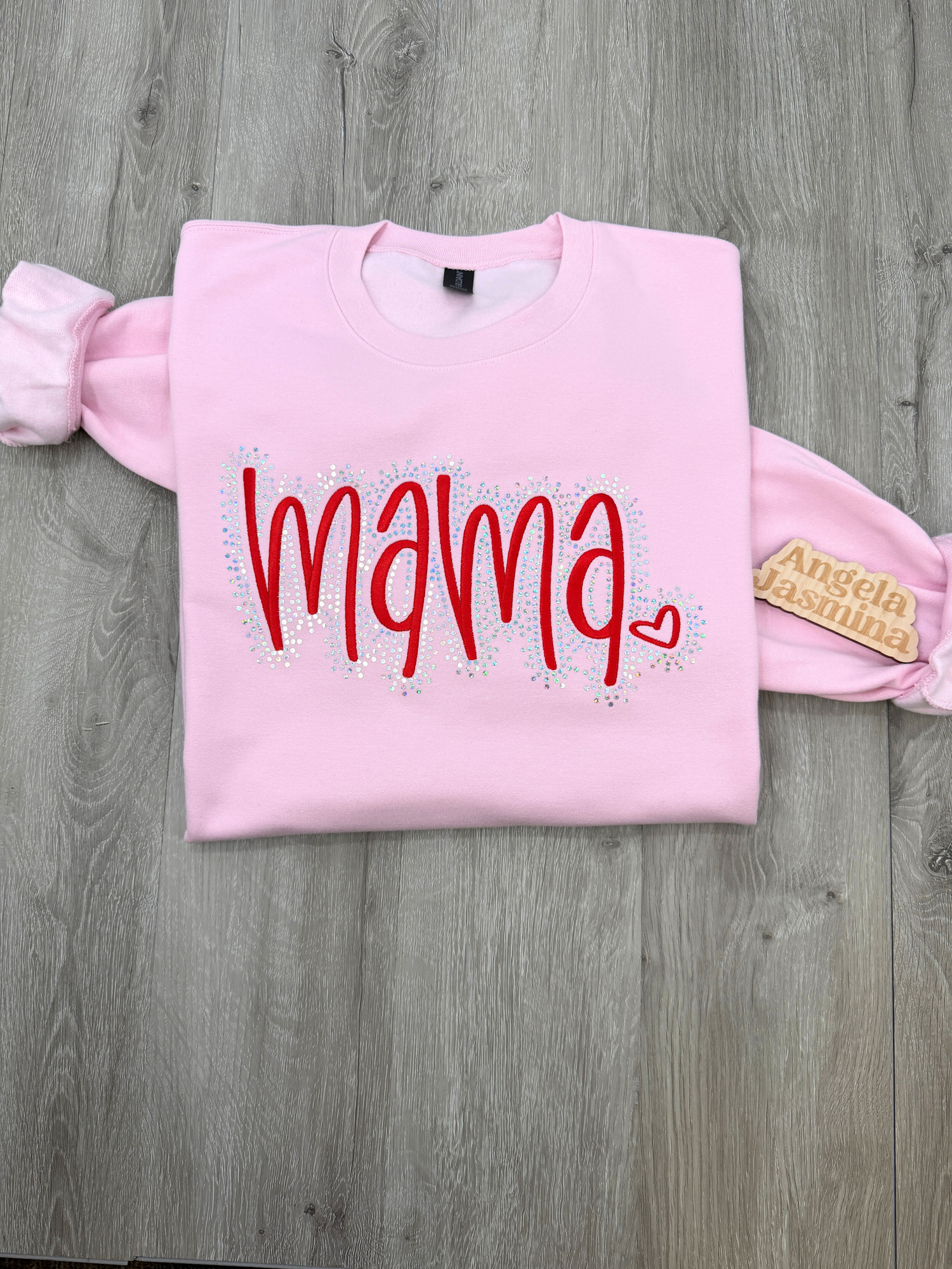 Mama Bling and Embroidered Valentines Sweatshirt