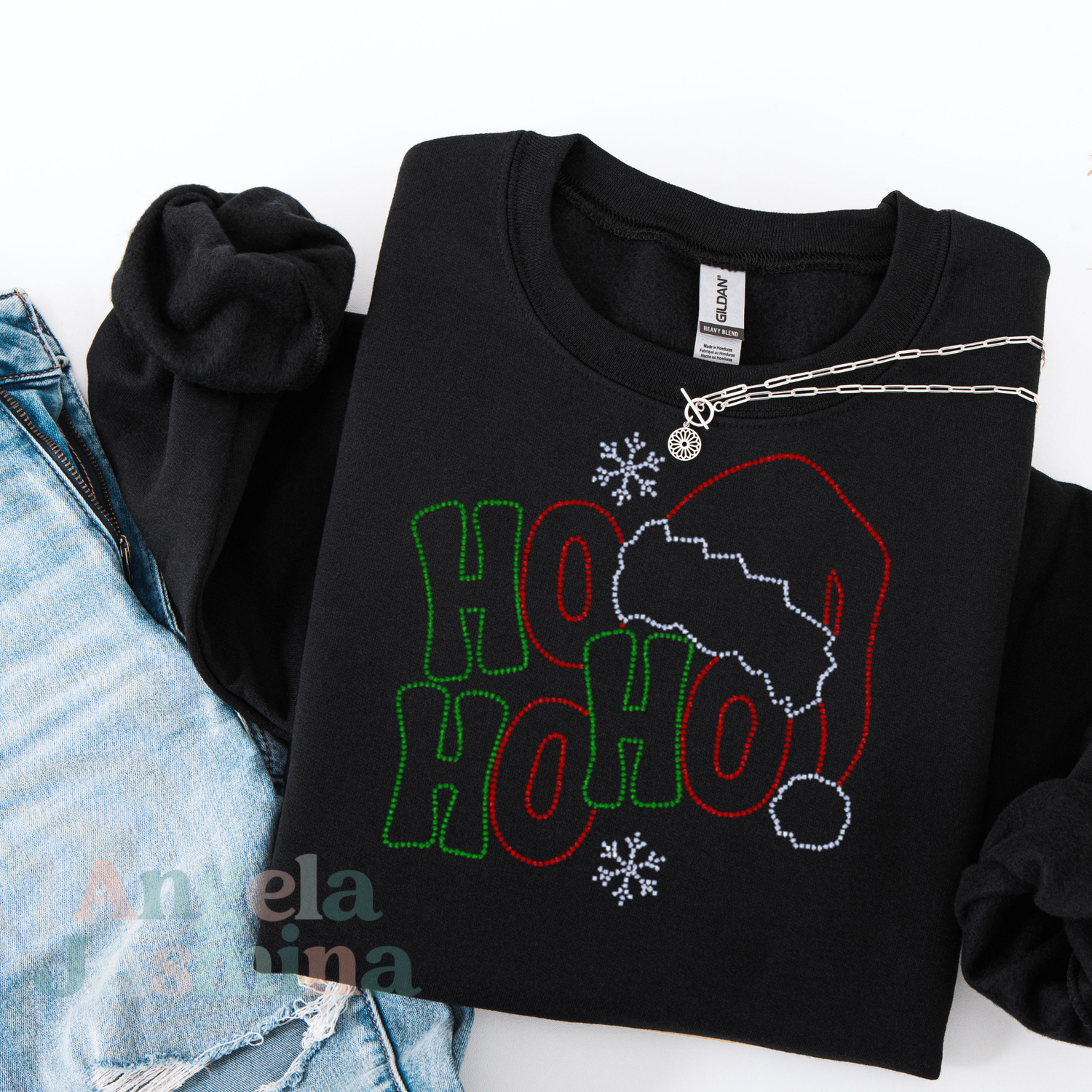 Ho Ho Ho SPANGLE BLING Transfer