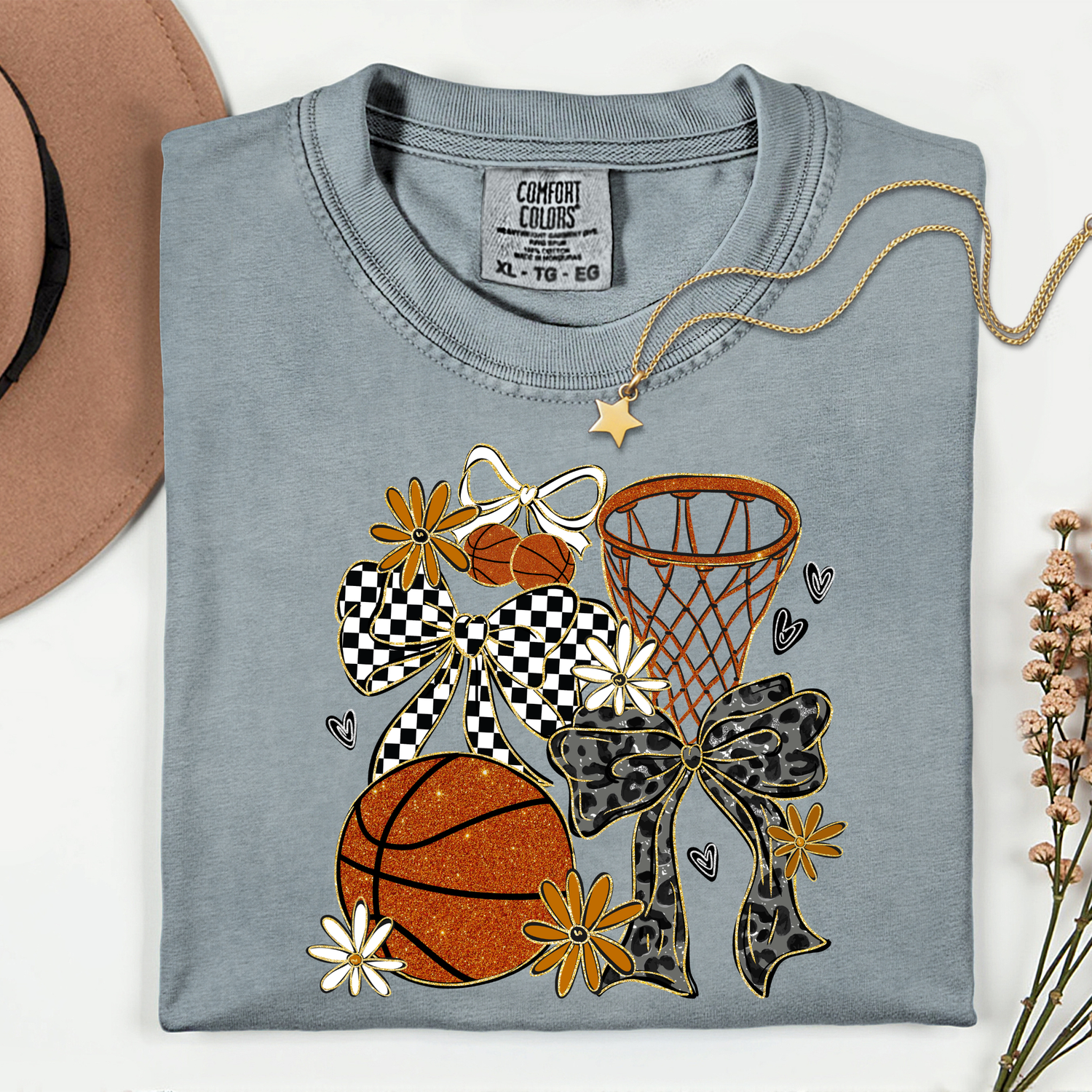 ADULT Basketball with Bows DTF TRANSFER