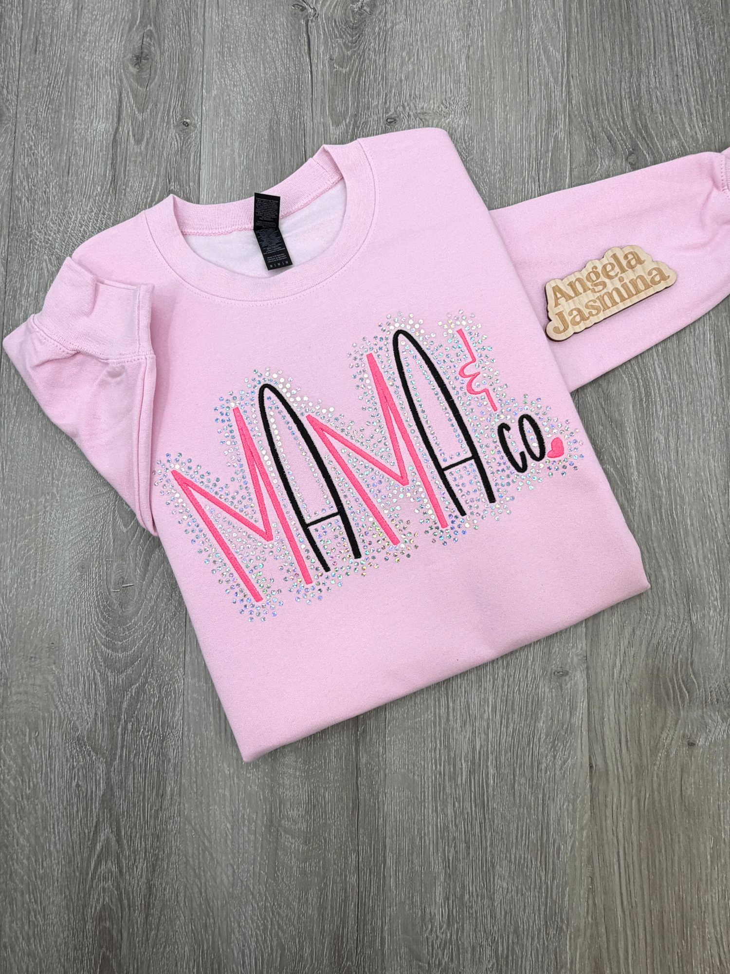 Custom Mama & Co. Embroidered & Bling Sweatshirt